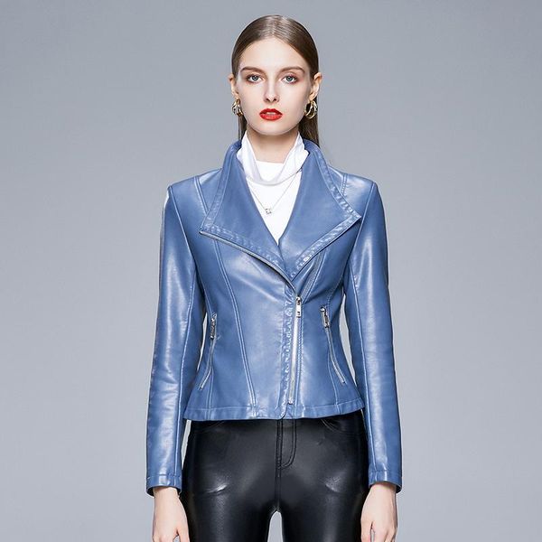 m-5xl women leather jacket plus size slim turn collar pu coat for autumn winter 2021 black /green/blue women's & faux
m-5xl women leather jacket plus size slim turn collar pu coat for autumn winter 2021 black /green/blue women's & faux