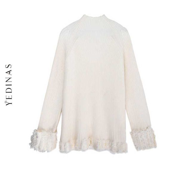yedinas autumn winter loose turtleneck sweater women long sleeve knit for casual tassel jumper ladies fashion 210527, White;black
yedinas autumn winter loose turtleneck sweater women long sleeve knit for casual tassel jumper ladies fashion 210527, White;black