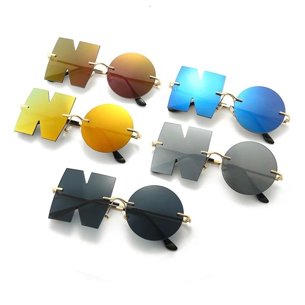 sunglasses 2021 fashion woman trend personality irregular uv400 home party rimless man eyewear, White;black 
sunglasses 2021 fashion woman trend personality irregular uv400 home party rimless man eyewear, White;black