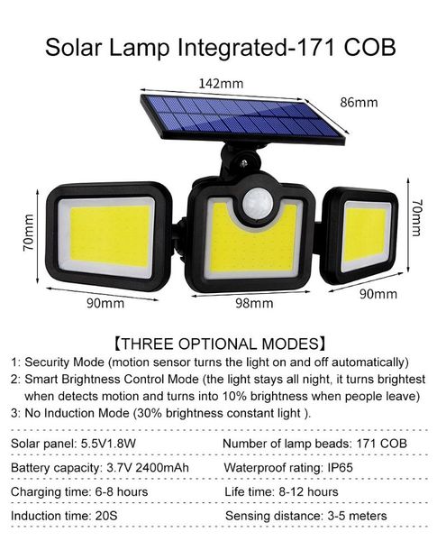 solar lamps ip65 171led light outdoor lamp powered sunlight 3 modes pir motion sensor for garden decoration wall street
solar lamps ip65 171led light outdoor lamp powered sunlight 3 modes pir motion sensor for garden decoration wall street