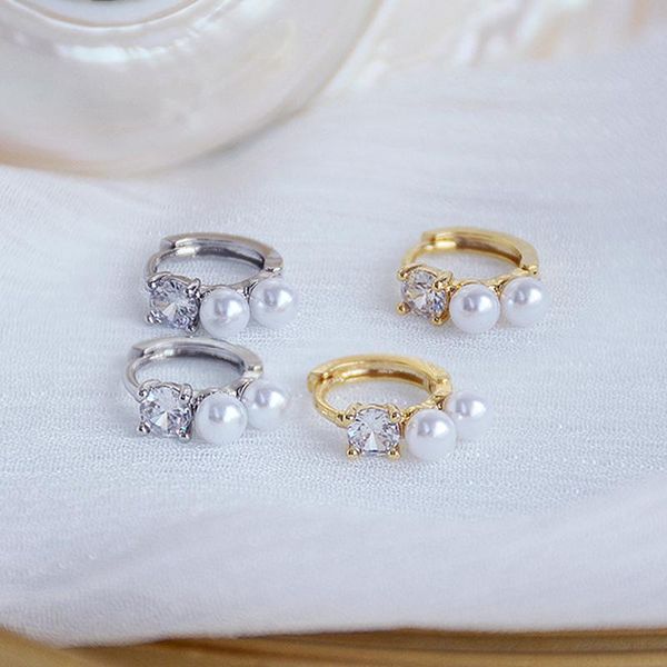 hoop & huggie trendy fine 14k real gold plated pearl earrings for women jewelry zircon anniversary party gift, Golden;silver
hoop & huggie trendy fine 14k real gold plated pearl earrings for women jewelry zircon anniversary party gift, Golden;silver
