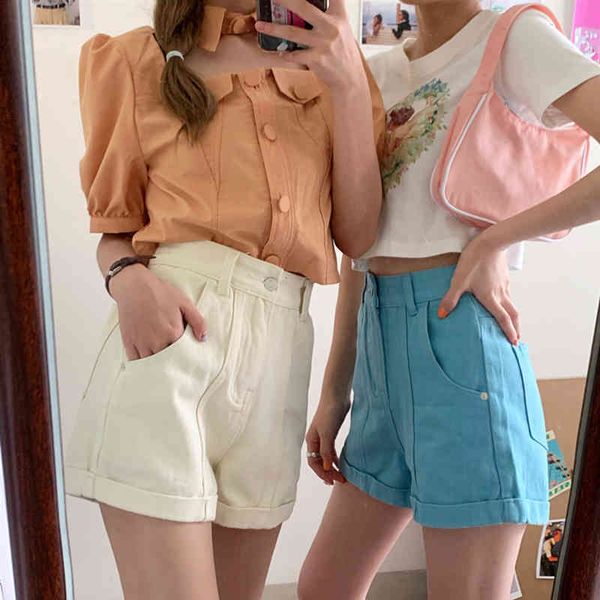 women's shorts summer 2021 candy clour denim jeans pants casual straight high waisted csgz, White;black
women's shorts summer 2021 candy clour denim jeans pants casual straight high waisted csgz, White;black