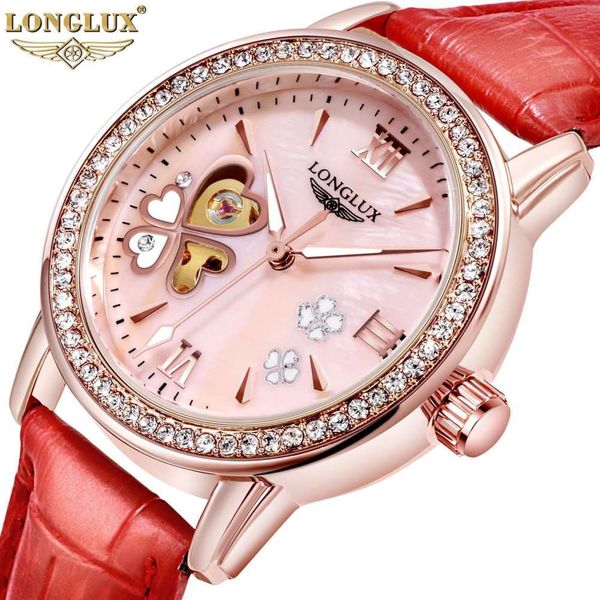 fashion longlux love hollow out automatic mechanical watch leather waterproof women's watch, Slivery;brown
fashion longlux love hollow out automatic mechanical watch leather waterproof women's watch, Slivery;brown