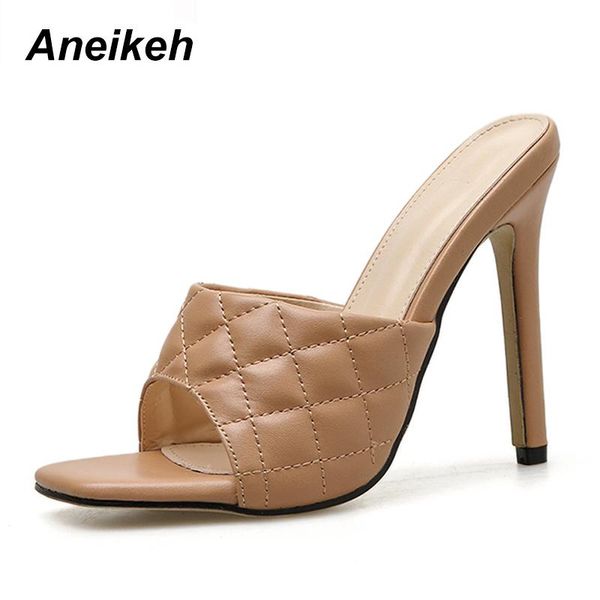 slippers aneikeh peep toe quilted mule high heel summer fashion slip on thin heels slides women mules white size 35-42, Black
slippers aneikeh peep toe quilted mule high heel summer fashion slip on thin heels slides women mules white size 35-42, Black
