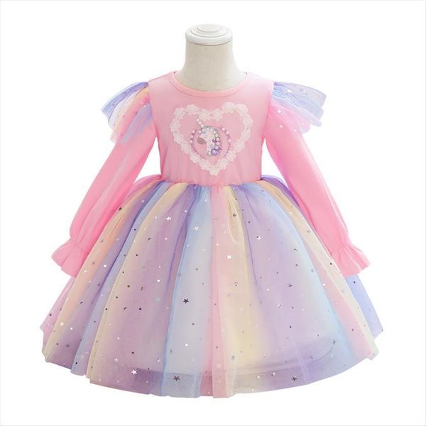spring summer long sleeve unicorn girl dress childrens clothing rainbow sequined little girls for mesh princess, Red;yellow
spring summer long sleeve unicorn girl dress childrens clothing rainbow sequined little girls for mesh princess, Red;yellow