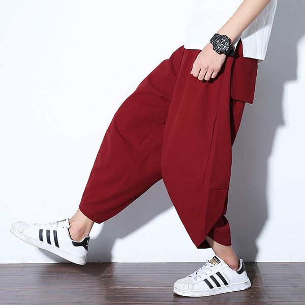 chinese style men's cotton and linen casual nine-point harem pants cross loose wide-leg hip-hop streetwear carrot, Black
chinese style men's cotton and linen casual nine-point harem pants cross loose wide-leg hip-hop streetwear carrot, Black