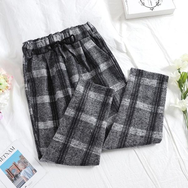 women's pants & capris 2021 fashion woolen female autumn and winter high waist plaid casual loose straight, Black;white
women's pants & capris 2021 fashion woolen female autumn and winter high waist plaid casual loose straight, Black;white