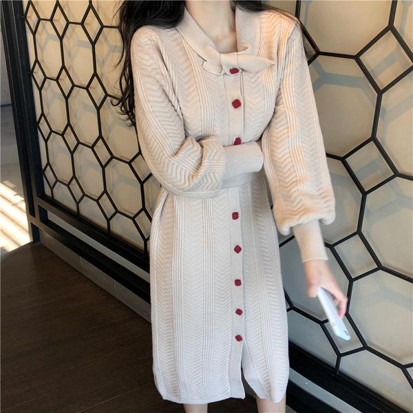 casual dresses 2021 autumn winter warm thick sweater dress women button sashes knitted ladies long sleeve pullovers vestidos, Black;gray
casual dresses 2021 autumn winter warm thick sweater dress women button sashes knitted ladies long sleeve pullovers vestidos, Black;gray