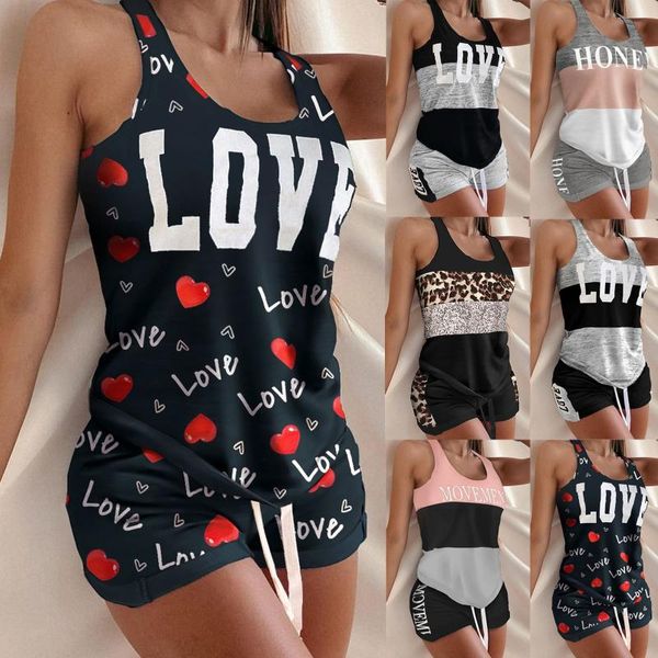 women's shorts 2pcs women suit 2021 summer pajamas short tank + feminino two pieces pour femme homewear nightwear, White;black
women's shorts 2pcs women suit 2021 summer pajamas short tank + feminino two pieces pour femme homewear nightwear, White;black