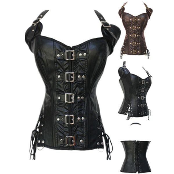 woman bustiers new fashion style leather lady lace up steampunk corset slimming body shaper black corsets for women, Black;white
woman bustiers new fashion style leather lady lace up steampunk corset slimming body shaper black corsets for women, Black;white