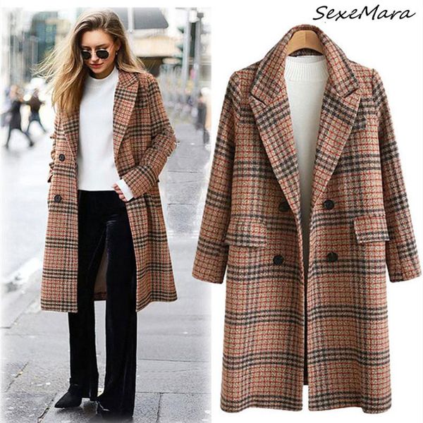 women's wool & blends korean fashion women plaid coat 2021 winter vintage casual double breasted slim, Black
women's wool & blends korean fashion women plaid coat 2021 winter vintage casual double breasted slim, Black