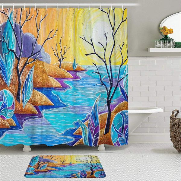shower curtain sets with non-slip rugs,oil painting sunset landscape strange landscape bright colors,waterproof bath curtains
shower curtain sets with non-slip rugs,oil painting sunset landscape strange landscape bright colors,waterproof bath curtains