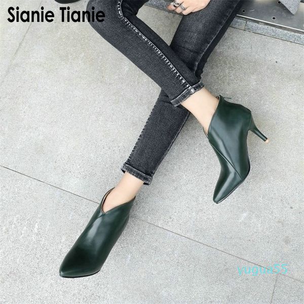 sianie tianie winter autumn spring pointed toe v cut woman booties thin high heels shoes women ankle boots plus, Black
sianie tianie winter autumn spring pointed toe v cut woman booties thin high heels shoes women ankle boots plus, Black