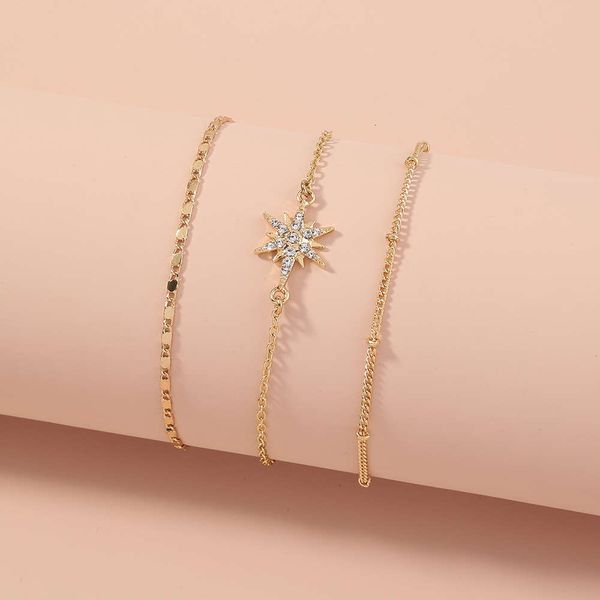 bracelet fashionable and elegant women's multi-layer bracelet net red six star inlaid with diamond, Golden;silver
bracelet fashionable and elegant women's multi-layer bracelet net red six star inlaid with diamond, Golden;silver