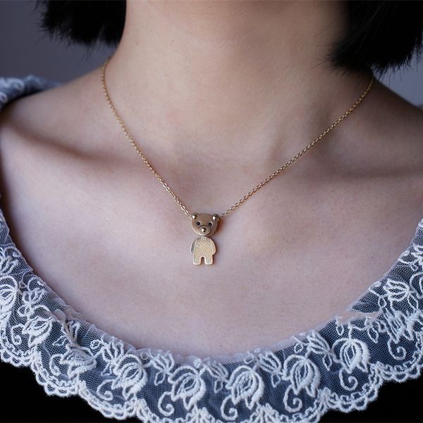korean fashion niche design creative bear necklace simple cold wind ti-tanium steel pendant versatile collar chain, Silver
korean fashion niche design creative bear necklace simple cold wind ti-tanium steel pendant versatile collar chain, Silver