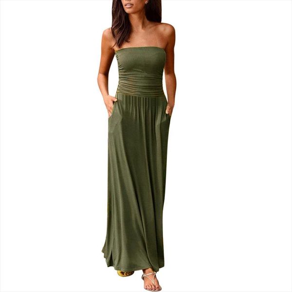 tube off shoulder womens dresses long summer solid maxi bandeau holiday vestidos jurken, Black;gray
tube off shoulder womens dresses long summer solid maxi bandeau holiday vestidos jurken, Black;gray