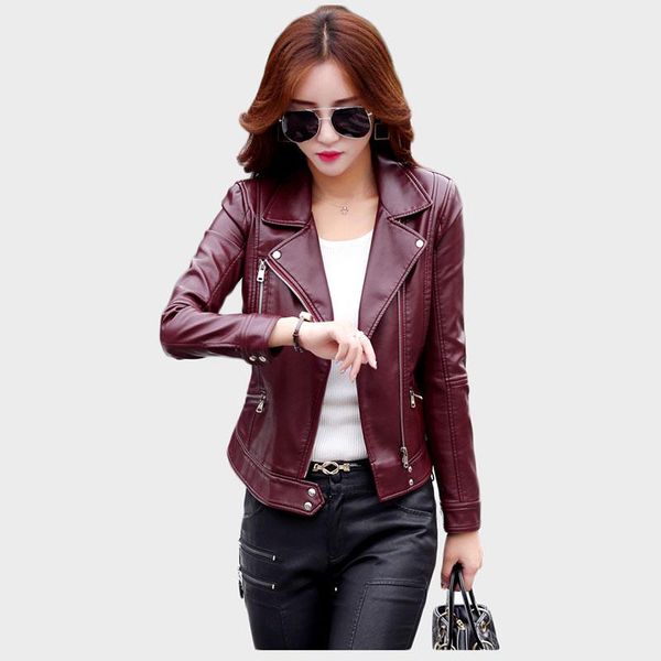 women's leather & faux european fashion coat women short jacket autumn outwear youth clothing for 116, Black
women's leather & faux european fashion coat women short jacket autumn outwear youth clothing for 116, Black