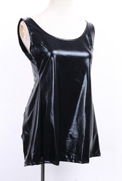 women womens shirts black clubwear blouses lace up pvc faux leather bandage mini wet look, White
women womens shirts black clubwear blouses lace up pvc faux leather bandage mini wet look, White