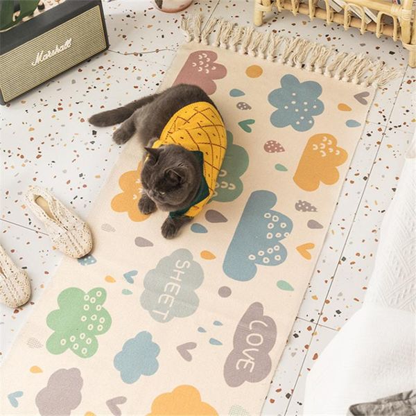 carpets hand-woven carpet fresh printed floor mats bedside non-slip rug cotton linen foot pad nordic retro tassel rectangle tatami
carpets hand-woven carpet fresh printed floor mats bedside non-slip rug cotton linen foot pad nordic retro tassel rectangle tatami