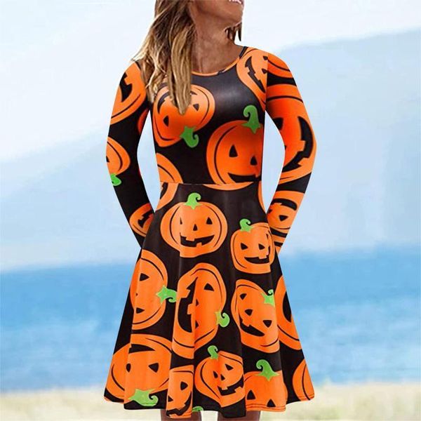 casual dresses 2021autumn halloween pumpkin printed long sleeve o neck club party dress for women vestido de mulher, Black;gray
casual dresses 2021autumn halloween pumpkin printed long sleeve o neck club party dress for women vestido de mulher, Black;gray