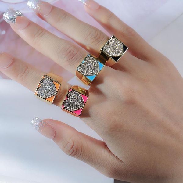 cluster rings fashion colorful cute square gold color copper enamel heart shape micro pave cz ring for women man jewelry, Golden;silver
cluster rings fashion colorful cute square gold color copper enamel heart shape micro pave cz ring for women man jewelry, Golden;silver