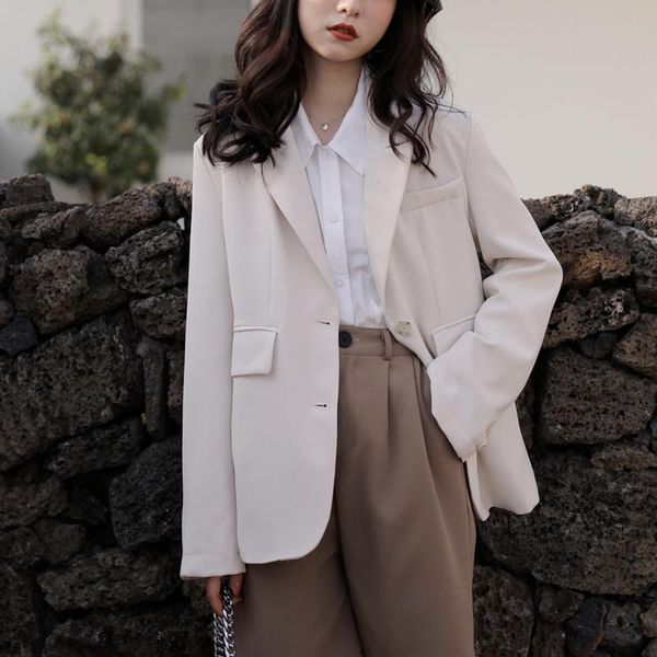 women's suits & blazers fall long sleeve solid all match blazer woman 2021 single breasted autumn pockets designed office lady jackets, White;black
women's suits & blazers fall long sleeve solid all match blazer woman 2021 single breasted autumn pockets designed office lady jackets, White;black