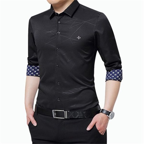 men's dress shirts casual slim fashion design mens thin long sleeve shirt line print lapel daily wear 09nr, White;black
men's dress shirts casual slim fashion design mens thin long sleeve shirt line print lapel daily wear 09nr, White;black