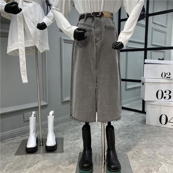 skirts grey denim skirt 2021 pre-fall retro slit to reveal a slimmer waist and hips for women, Black
skirts grey denim skirt 2021 pre-fall retro slit to reveal a slimmer waist and hips for women, Black