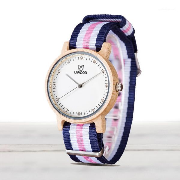 wristwatches uwood natural wood quartz watch women nylon band wristwatch for ladies, Slivery;brown
wristwatches uwood natural wood quartz watch women nylon band wristwatch for ladies, Slivery;brown