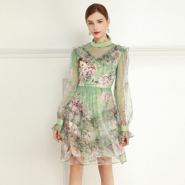 casual dresses 2021 spring women vintage printed knee length dress flare sleeve romantic ruffles transparent slim a line vestidos, Black;gray
casual dresses 2021 spring women vintage printed knee length dress flare sleeve romantic ruffles transparent slim a line vestidos, Black;gray