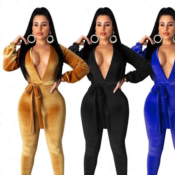 winter velvet deep v neck womens jumpsuit long sleeve backless elegant female overalls streetwear warm tracksuits, Black;white
winter velvet deep v neck womens jumpsuit long sleeve backless elegant female overalls streetwear warm tracksuits, Black;white