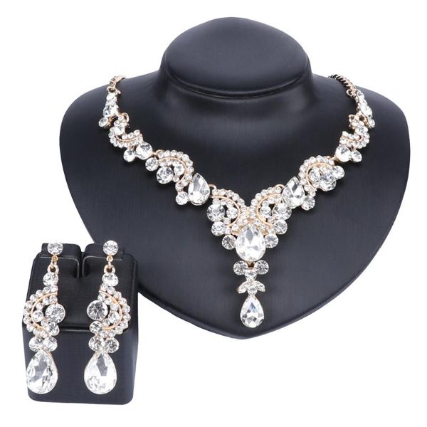 earrings & necklace fashion dubai gold color crystal earring set for brides women's bridal jewelry sets wedding party dresses accessori, Silver
earrings & necklace fashion dubai gold color crystal earring set for brides women's bridal jewelry sets wedding party dresses accessori, Silver