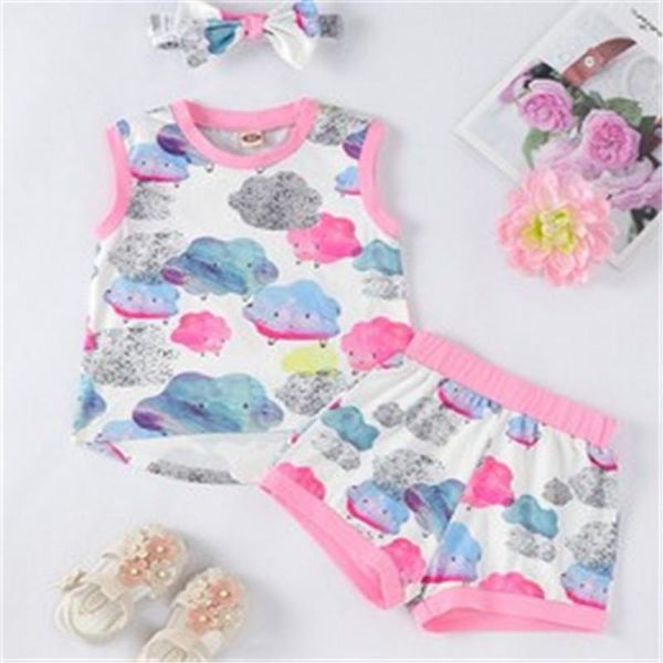 clothing sets 3pcs baby summer cartoon cloud print o-neck tank shorts headband suit toddler girls clothes tracksuit 3-18 months, White
clothing sets 3pcs baby summer cartoon cloud print o-neck tank shorts headband suit toddler girls clothes tracksuit 3-18 months, White