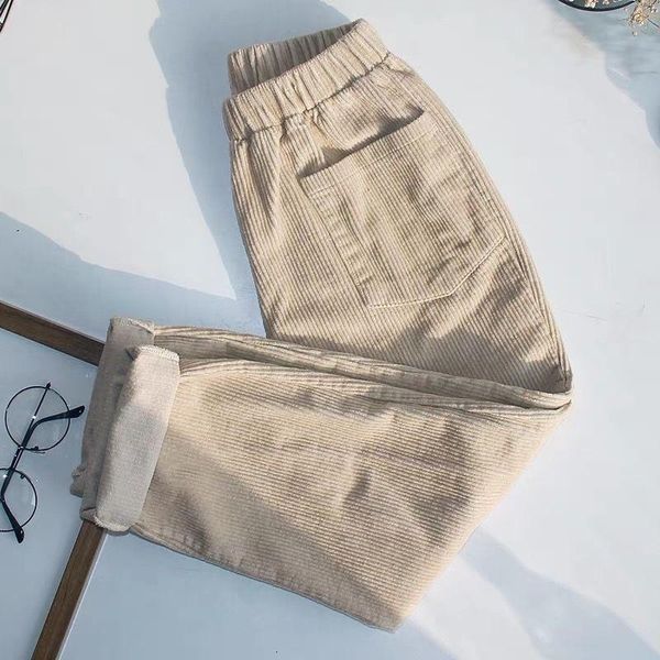 women autumn winter corduroy female thick warm elastic waist solid color casual pockets trousers fashion pants s450, Black;white
women autumn winter corduroy female thick warm elastic waist solid color casual pockets trousers fashion pants s450, Black;white
