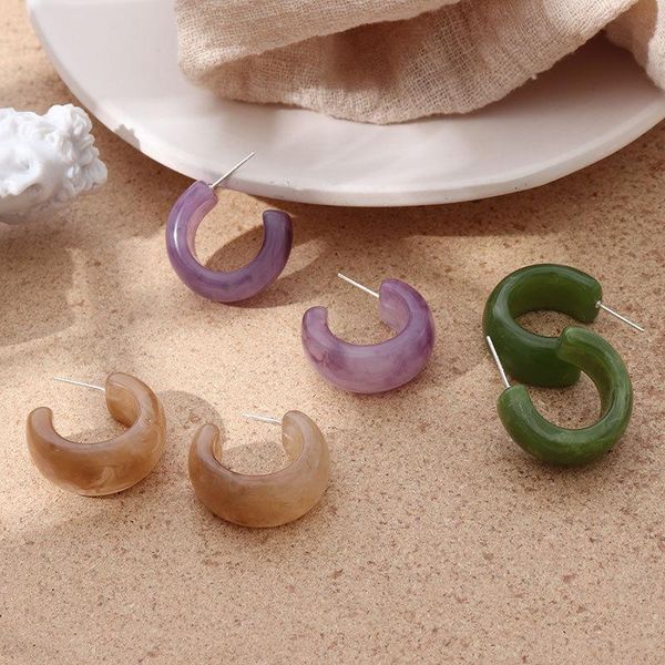 hoop & huggie 1pair gift acrylic resin earring vintage contracted round c shape stud geometric women party earrings, Golden;silver
hoop & huggie 1pair gift acrylic resin earring vintage contracted round c shape stud geometric women party earrings, Golden;silver