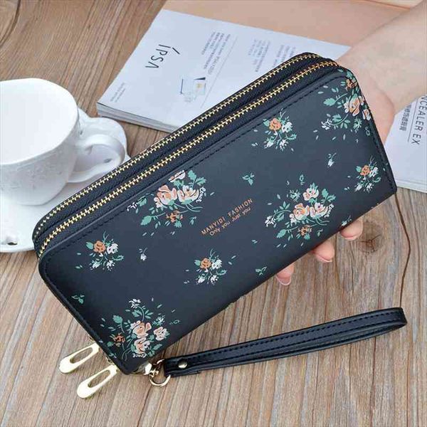 wallet women ladies double zipper clutch bag long flower print large capacity purses card holder with phone, Red;black
wallet women ladies double zipper clutch bag long flower print large capacity purses card holder with phone, Red;black