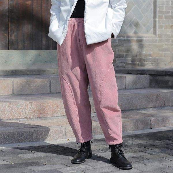 women's pants & capris johnature women corduroy harem patchwork vintage loose elastic waist trouser 2021 autumn solid color pockets, Black;white
women's pants & capris johnature women corduroy harem patchwork vintage loose elastic waist trouser 2021 autumn solid color pockets, Black;white