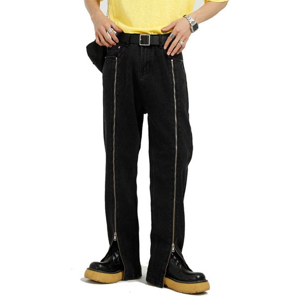 men's jeans straight zipper design streetwear fashion casual handsome denim pants man korean style hip hop black trousers bkcd, Blue
men's jeans straight zipper design streetwear fashion casual handsome denim pants man korean style hip hop black trousers bkcd, Blue