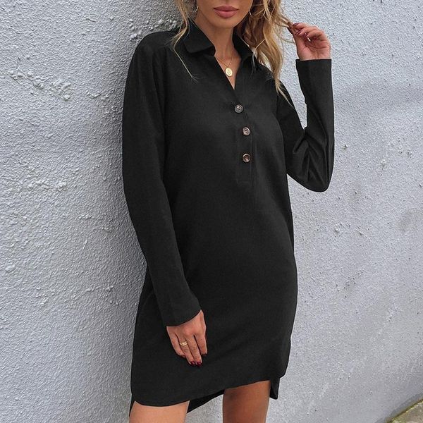 casual dresses fall style solid color single-breasted lapel long-sleeve loose european and american dress women's black, Black;gray
casual dresses fall style solid color single-breasted lapel long-sleeve loose european and american dress women's black, Black;gray