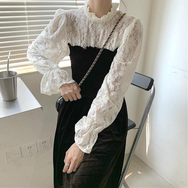 french elegant dress women patchwork casual midi chic long flare sleeve office lady korean 2021 women's autumn dresses, Black;gray
french elegant dress women patchwork casual midi chic long flare sleeve office lady korean 2021 women's autumn dresses, Black;gray