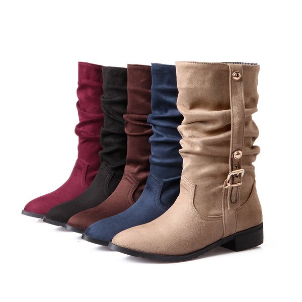 the selling come women's fashion mid-calf calf calf's buckle boots square heels pointed to winter's winter, Black
the selling come women's fashion mid-calf calf calf's buckle boots square heels pointed to winter's winter, Black