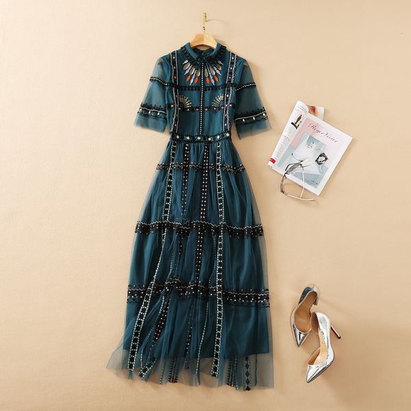 milan runway dress spring summer lapel neck short sleeve designer dress brand, Black
milan runway dress spring summer lapel neck short sleeve designer dress brand, Black