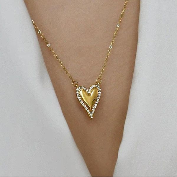 pendant necklaces u-magical french love heart gold color metallic necklace for women bling rhinestone chain jewellery, Silver
pendant necklaces u-magical french love heart gold color metallic necklace for women bling rhinestone chain jewellery, Silver