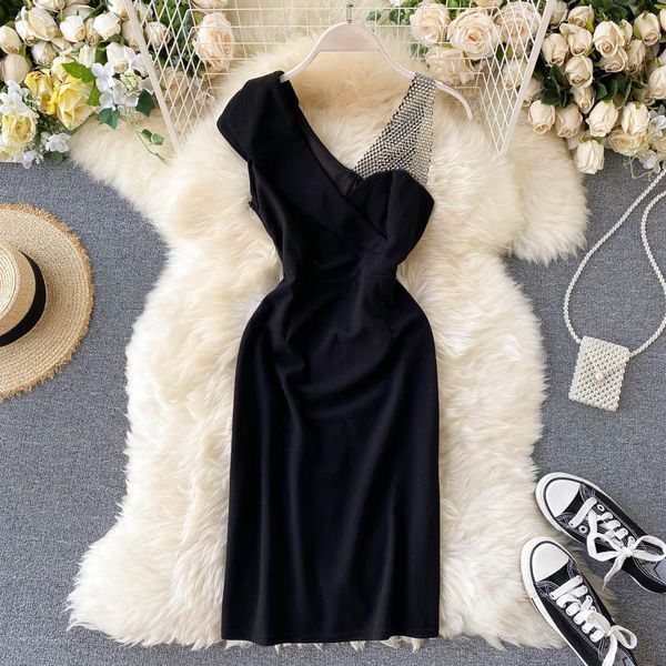 casual dresses women vintage mesh diamonds ol y2k summer office lady hollow out party dress black sleeveless vestidos d312, Black;gray
casual dresses women vintage mesh diamonds ol y2k summer office lady hollow out party dress black sleeveless vestidos d312, Black;gray