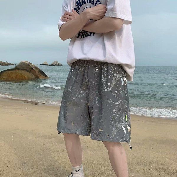 men's shorts reflective men summer quick-drying sports leisure oversized pants loose wild fashion streetwear printed casual pant, White;black
men's shorts reflective men summer quick-drying sports leisure oversized pants loose wild fashion streetwear printed casual pant, White;black
