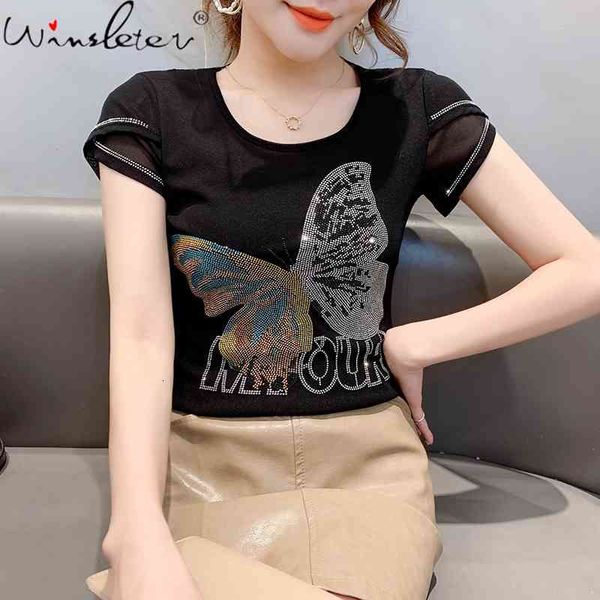women's t-shirt summer korean style girls fashion o-neck women short sleeve back shiny diamonds butterfly tees t12904a 5, White
women's t-shirt summer korean style girls fashion o-neck women short sleeve back shiny diamonds butterfly tees t12904a 5, White