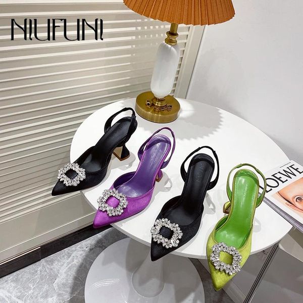 dress shoes fashion satin cloth rhinestone square buckle pointed women's sandals pumps elastic band ladies silk high heels, Black
dress shoes fashion satin cloth rhinestone square buckle pointed women's sandals pumps elastic band ladies silk high heels, Black
