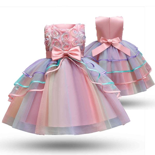 classic princess girl dress rainbow unicorn party halloween costume cute bow flower wedding gown children wear kids clothes for girls, Red;yellow
classic princess girl dress rainbow unicorn party halloween costume cute bow flower wedding gown children wear kids clothes for girls, Red;yellow
