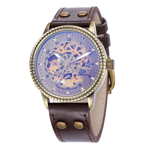 wristwatches shenhua bronze men watches automatic mechanical watch roman display antique clock relogio wrist, Slivery;brown
wristwatches shenhua bronze men watches automatic mechanical watch roman display antique clock relogio wrist, Slivery;brown