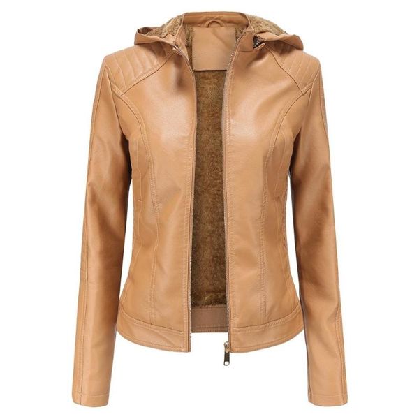 women's leather & faux thicken winter pu jacket women 2021 hooded fur lining coat female slim motorcycle hoodies, Black
women's leather & faux thicken winter pu jacket women 2021 hooded fur lining coat female slim motorcycle hoodies, Black